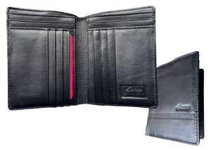 527 – Billetera vertical para hombre, en cuero genuino suave – Nevada