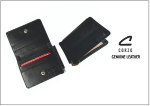 246 – Porta billete con porta tarjetas y monedero en cuero – 3 en uno