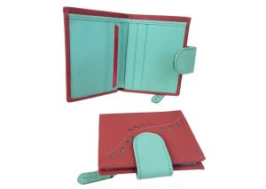 645 – Billetera dama, cuero legítimo – Flower