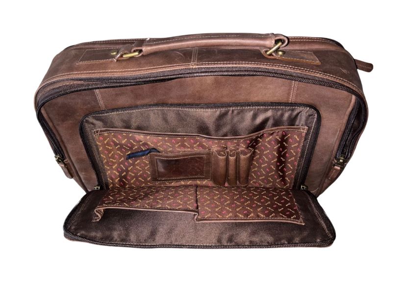 351 - Maletín de viaje en cuero legítimo - 24 horas - Imagen 8