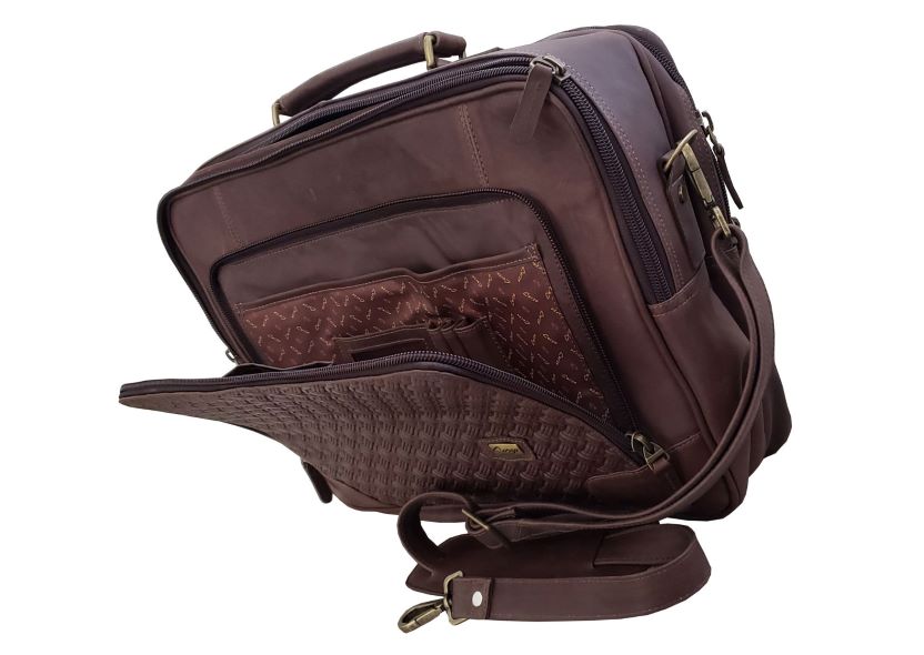 351 - Maletín de viaje en cuero legítimo - 24 horas - Imagen 5