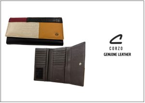 091 – Billetera en cuero para dama –  Coral